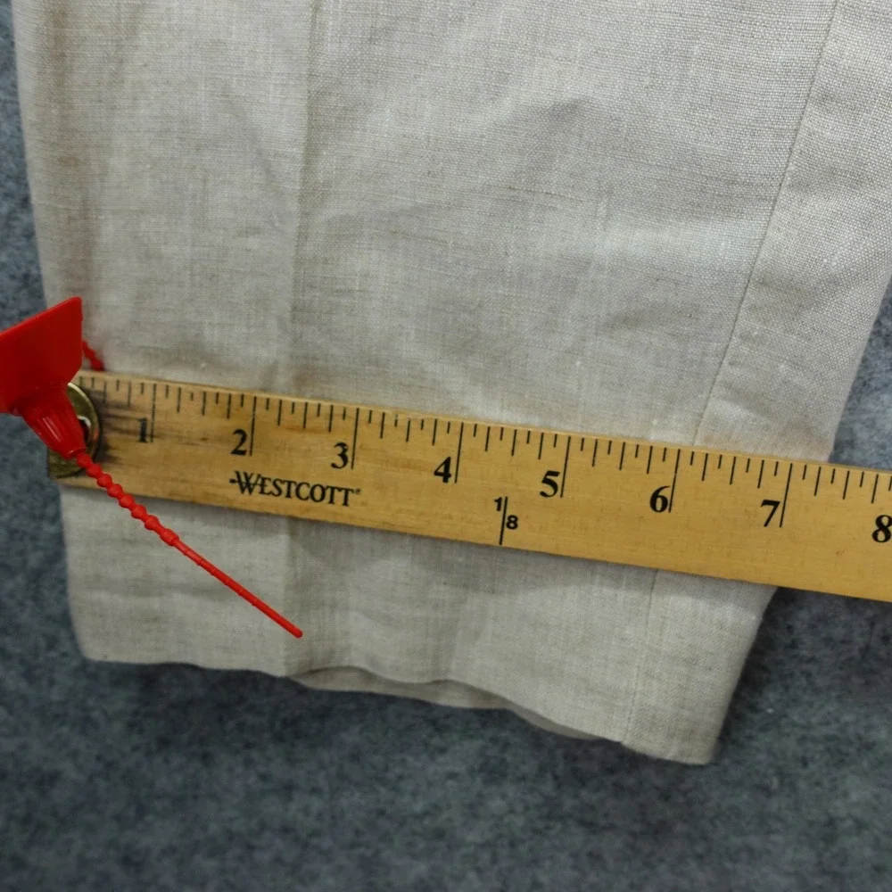 ZARA Linen Pants Mens L Cream White Neutral Flax Summer Coastal Workwear 34x30